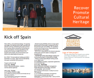 1st Newsletter                 -Recover Promote Cultural Heritage-